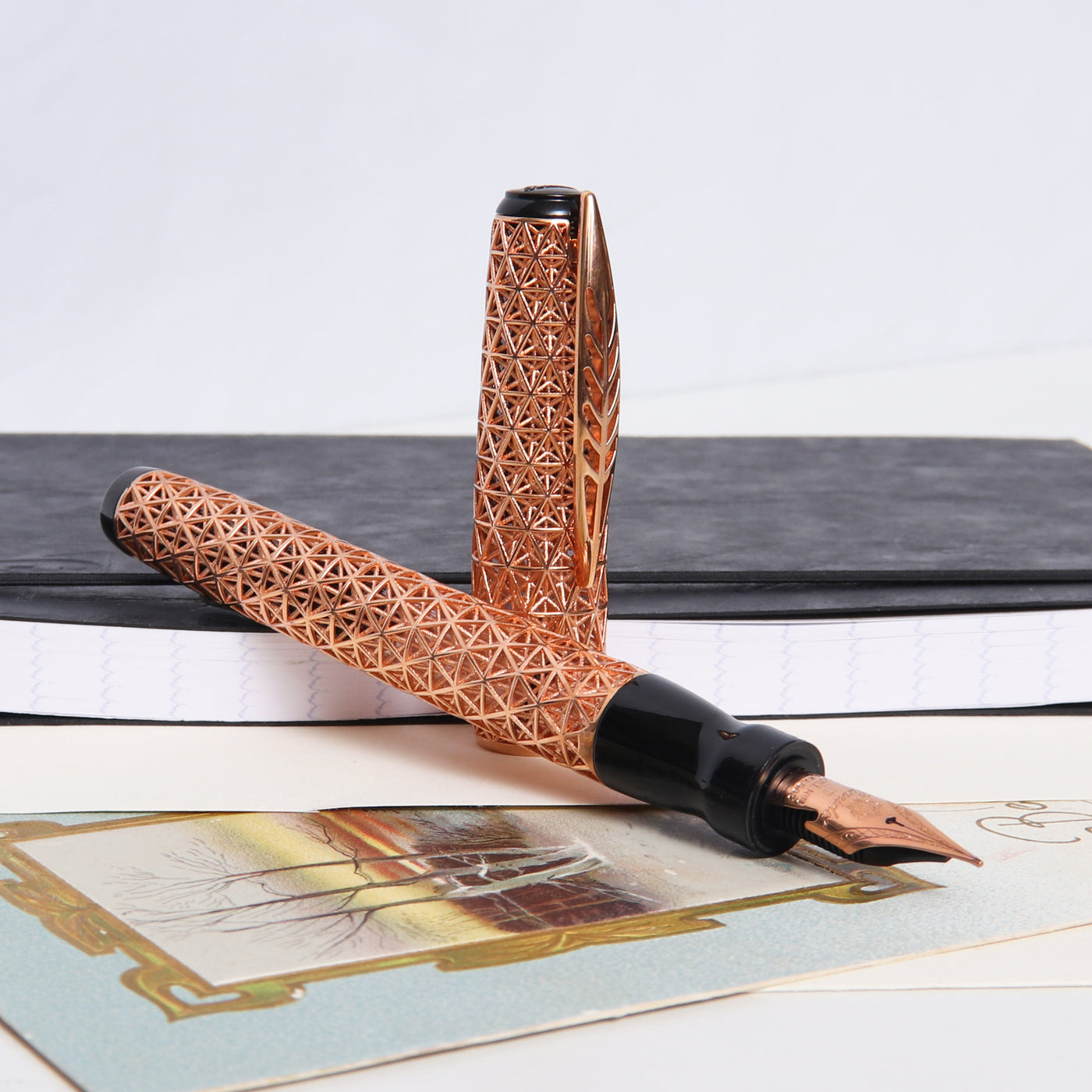 Pineider Psycho 18k Solid Rose Gold Fountain Pen - LE 1/1 Uncapped