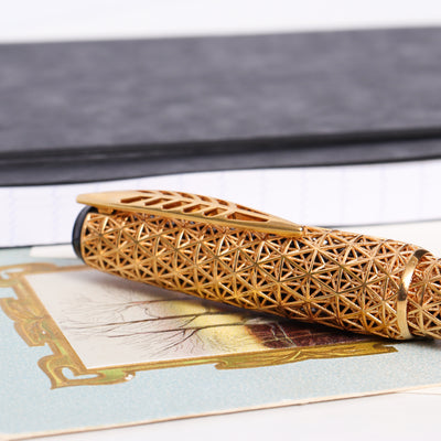 Pineider Psycho 18k Solid Yellow Gold Fountain Pen - LE 1/1 Clip
