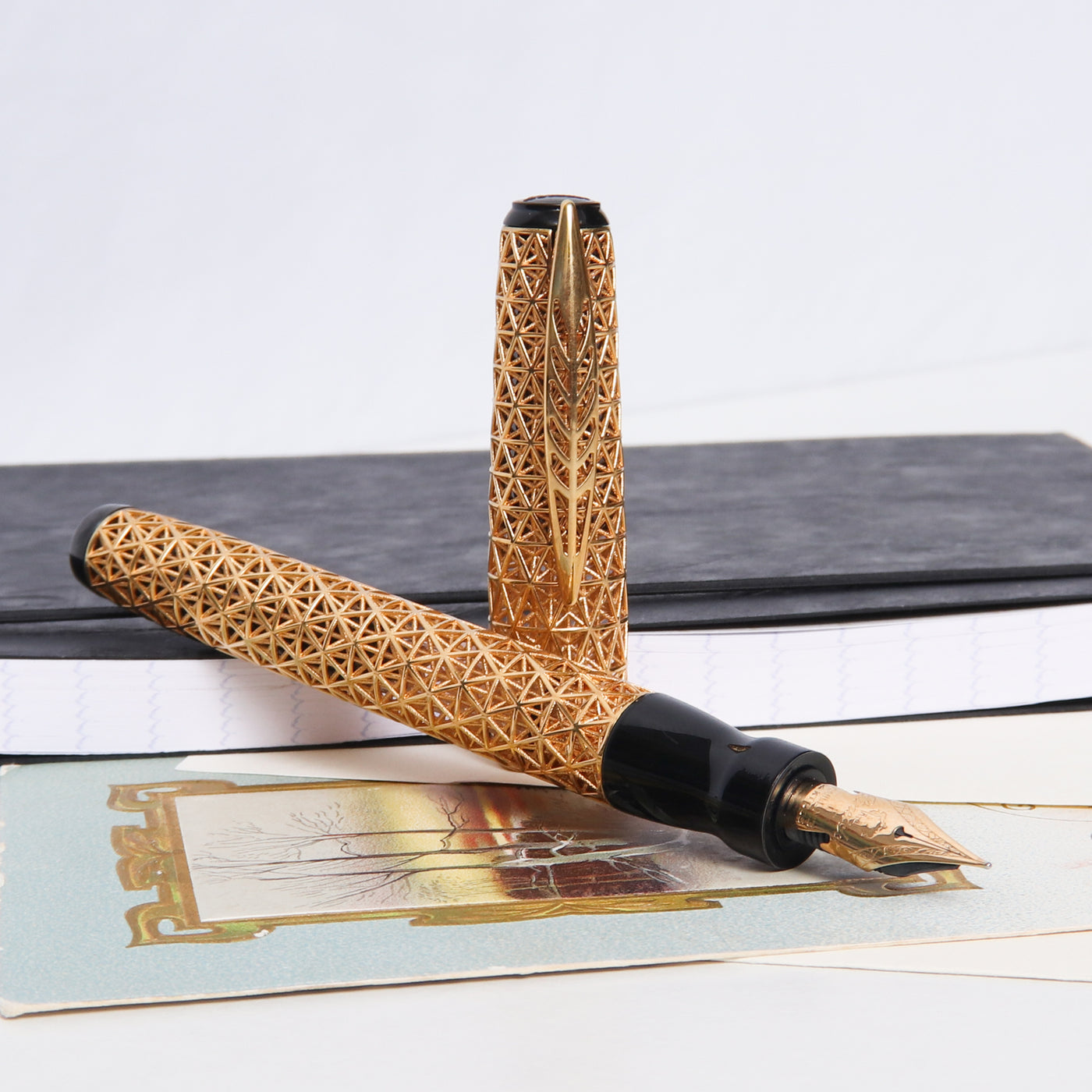 Pineider Psycho 18k Solid Yellow Gold Fountain Pen - LE 1/1 Uncapped