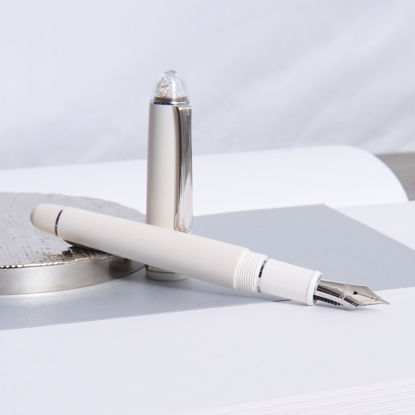 Platinum 3776 Century Shape of Heart Ivoire Fountain Pen Uncapped