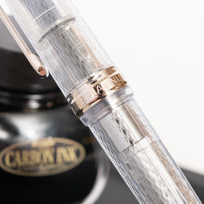 Platinum Century 3776 Yamanaka Clear Fountain Pen center band pattern