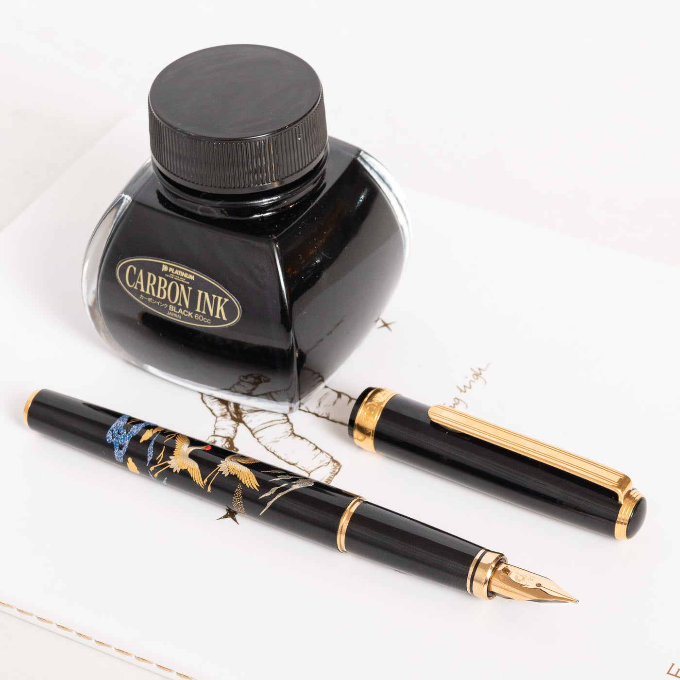 Platinum Classic Maki-e Crane Design Fountain Pen new