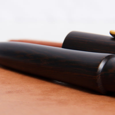 Platinum Izumo Bombay Black Wood Tagay Matte Finish Fountain Pen Wood Grain on Barrel