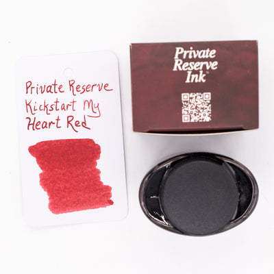 Kickstart My Heart red fountain pen ink swatch – deep, saturated red ink with smooth flow and quick drying, ideal for expressive writing and journaling