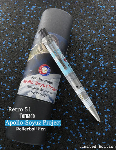 Retro 51 Tornado Rollerball Pen - Space Race Era Theme: Sputnik to Apollo-Soyuz. Historic space achievements, American-Soviet rivalry, international cooperation.