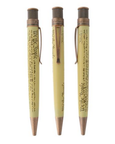 Fahrney's Exclusive Constitution Pen - Retro51 Rollerball with "We the People" Replication, Antique Copper Trim. Limited Edition.