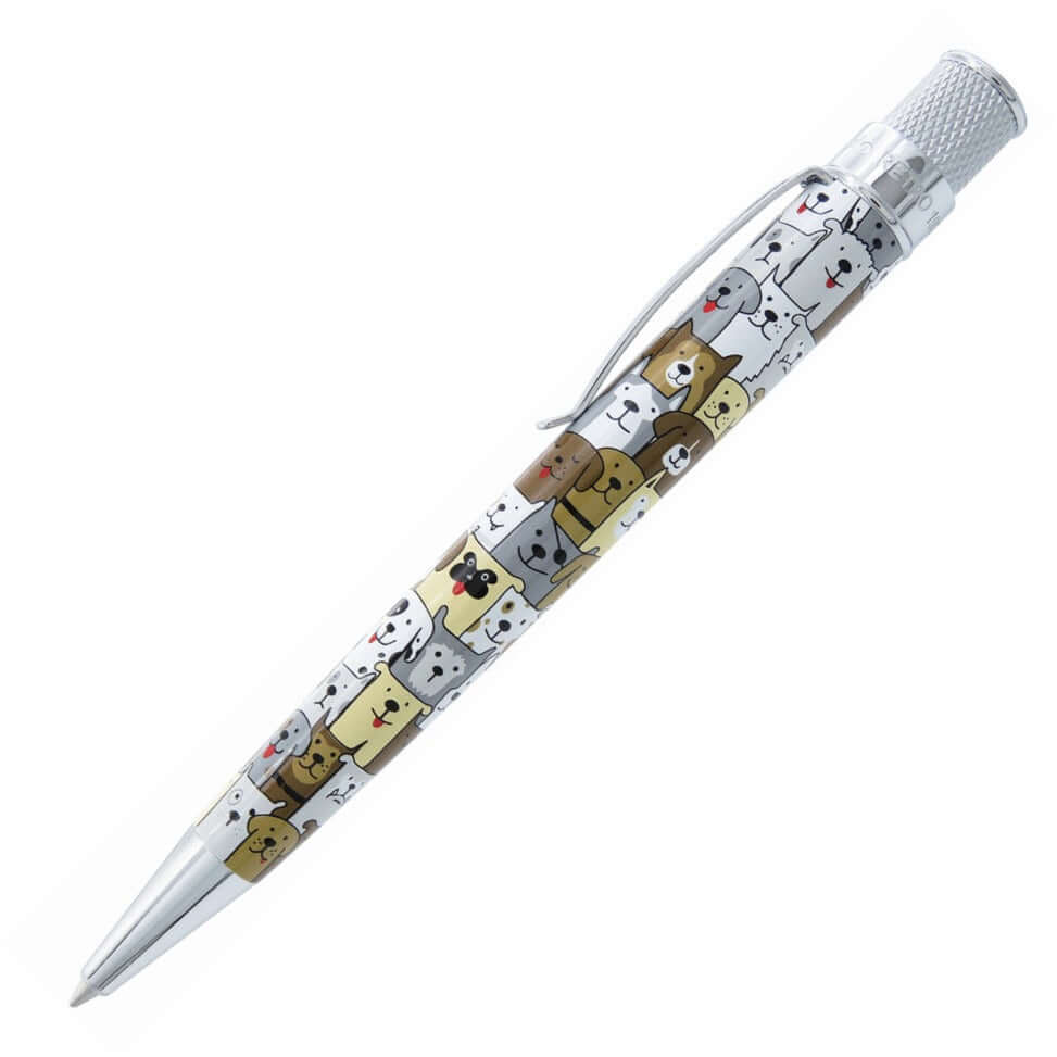 Retro 51 Dog Rescue Special Edition Pen - Supports Operation Kindness. Silkscreen graphics, chrome fittings. Custom tube packaging.