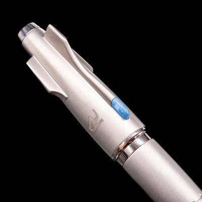 Close-up view of the cap on the Romain Jerome Moon Fighter Rollerball Pen - Heavy Metal.