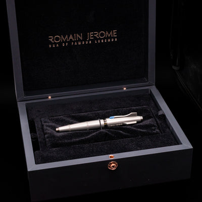 The inner box opened to show the Romain Jerome Moon Fighter Rollerball Pen - Heavy Metal