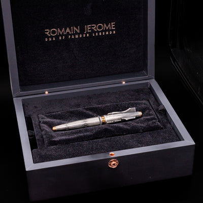 The inner box opened to show the Romain Jerome Moon Fighter Rollerball Pen - Vintage Finish.