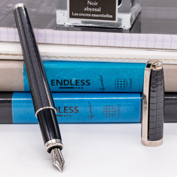 ST Dupont Fidelio Anthracite Guilloche Fountain Pen - Preowned