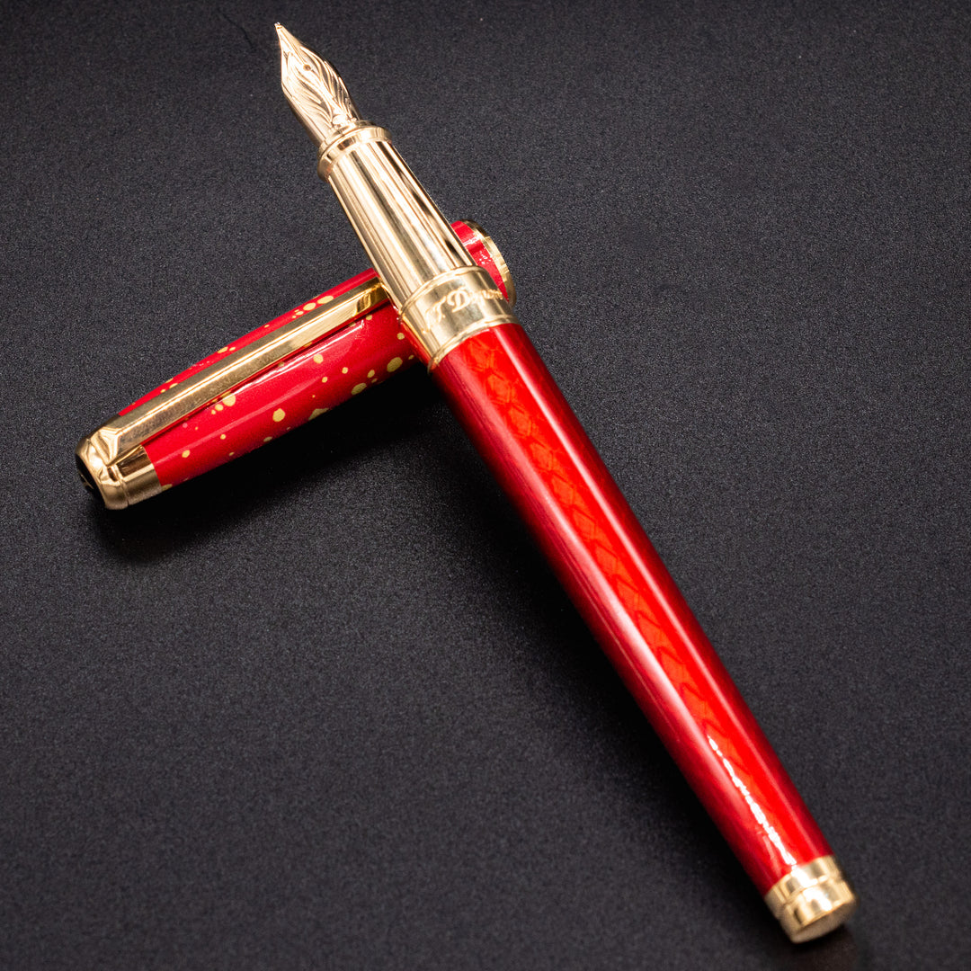 ST Dupont Line D Eternity Dragon Fountain Pen - Burgundy – Truphae