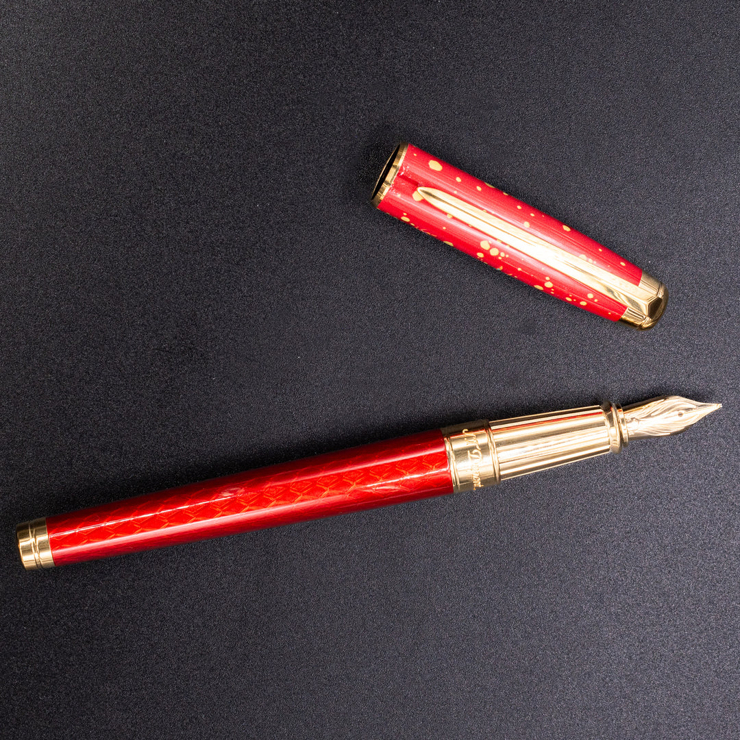 ST Dupont Line D Eternity Dragon Fountain Pen - Burgundy – Truphae