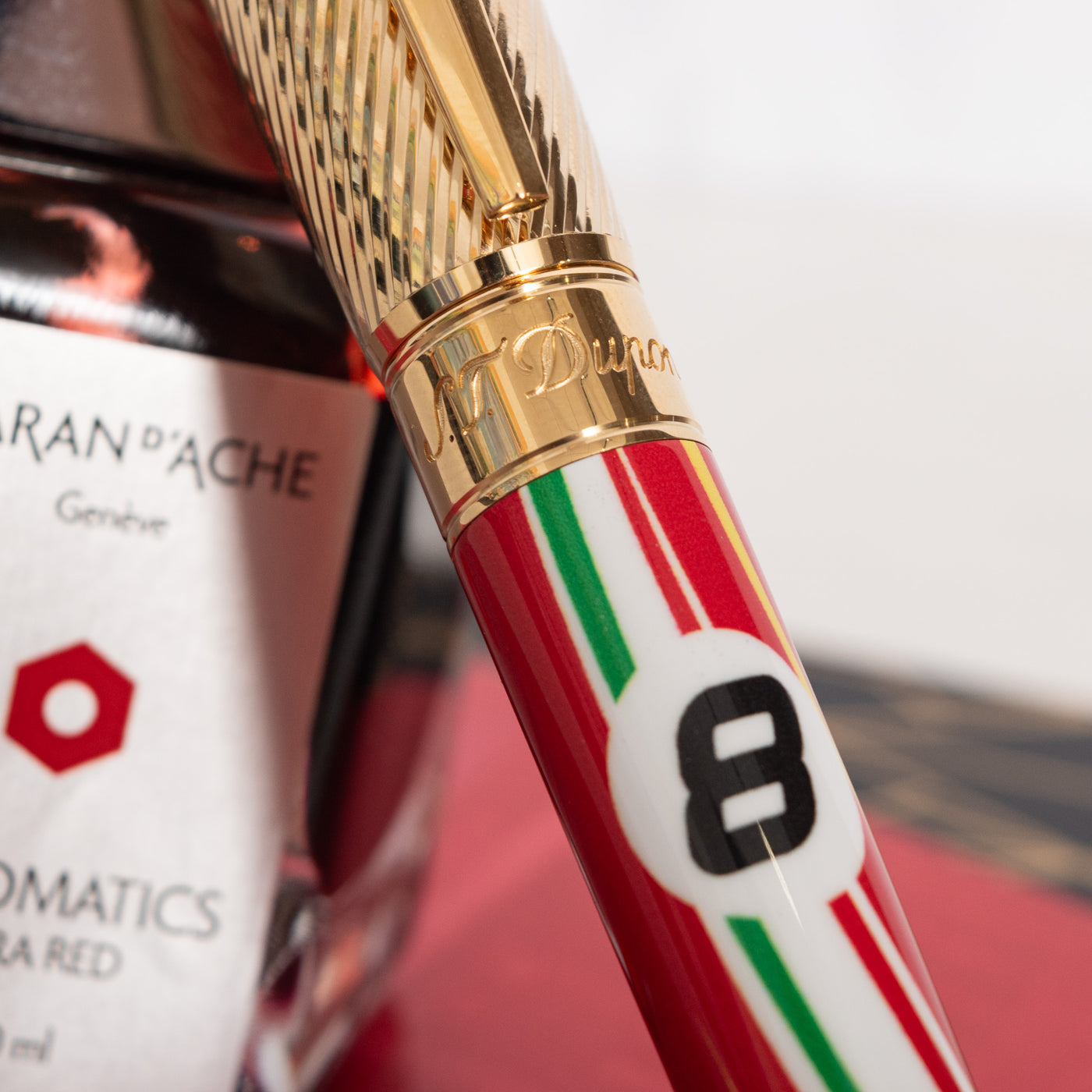 ST Dupont Line D Large 24 Hours of Le Mans Red Fountain Pen Details