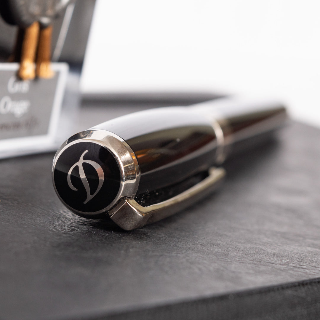 S.T. Dupont Line D Large Black & Palladium Rollerball - Preowned