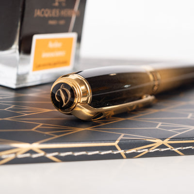 ST Dupont Line D Large Sunburst Fountain Pen cap top