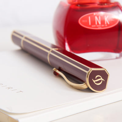 ST Dupont Mon Dupont Karl Lagerfeld Lotus Red Rollerball Pen - Preowned Logo