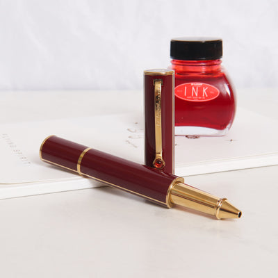 ST Dupont Mon Dupont Karl Lagerfeld Lotus Red Rollerball Pen - Preowned Uncapped