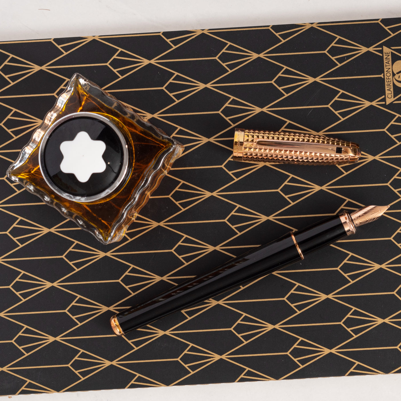 ST Dupont Olympio Cote d'Azur Fountain Pen black rose gold