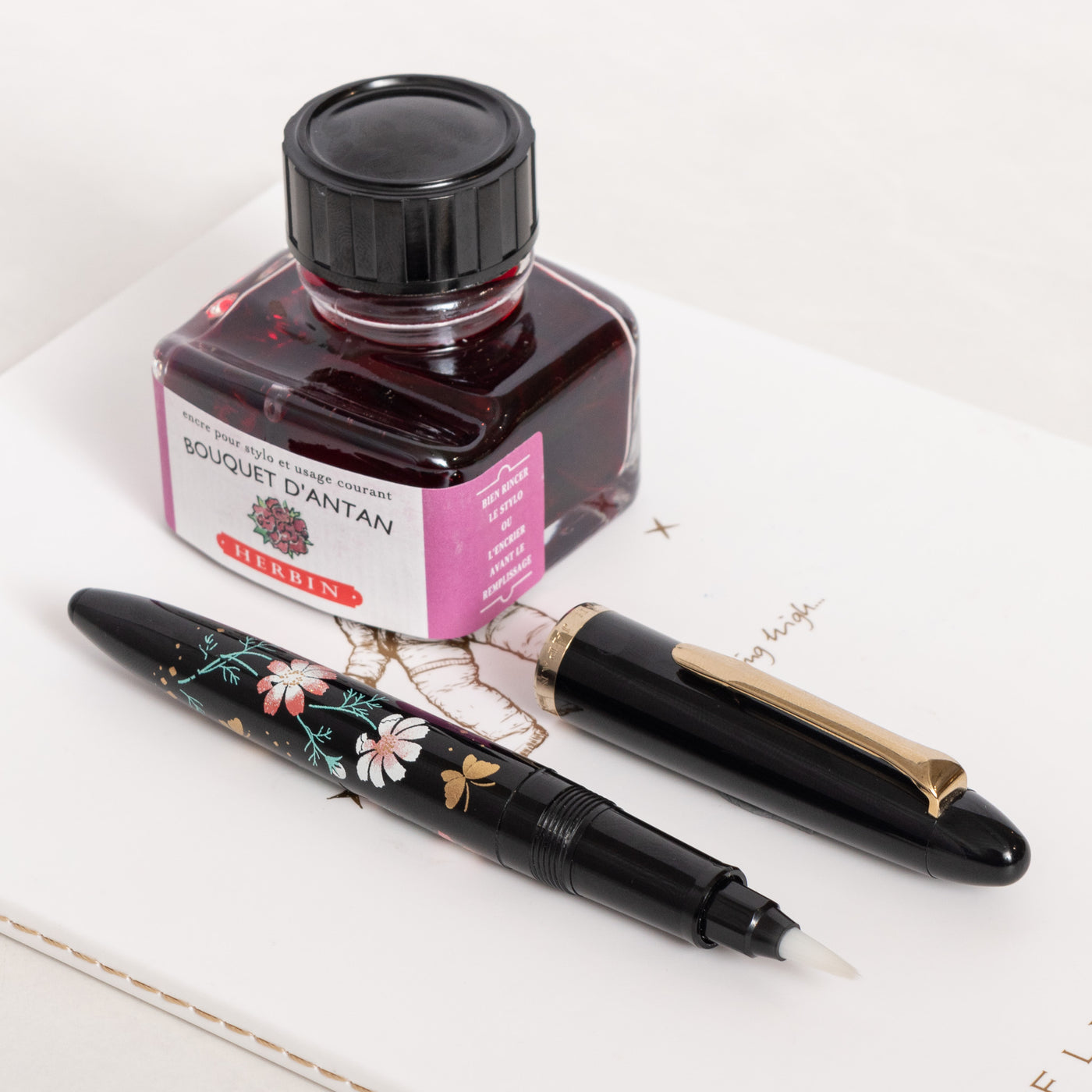 Sailor 1911 Black Maki-e Brush Pen japan