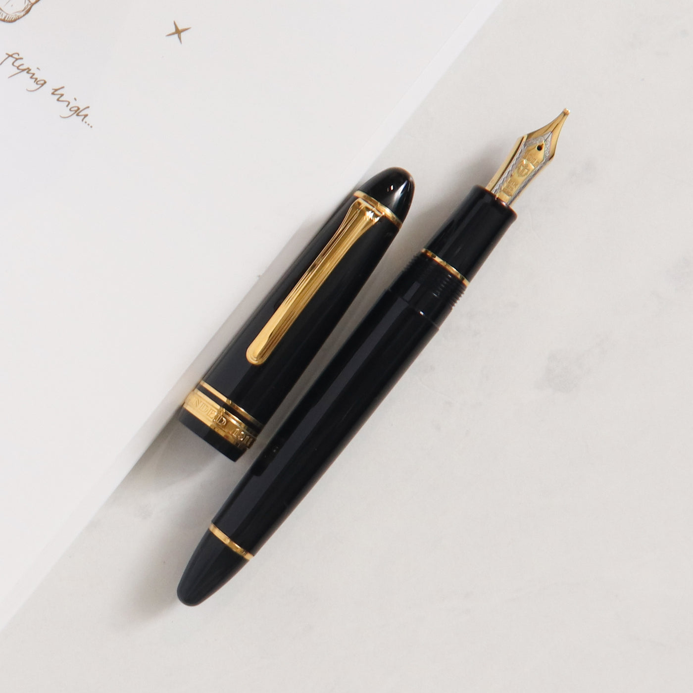 Sailor 1911L Black & Gold Fountain Pen - Preowned Resin