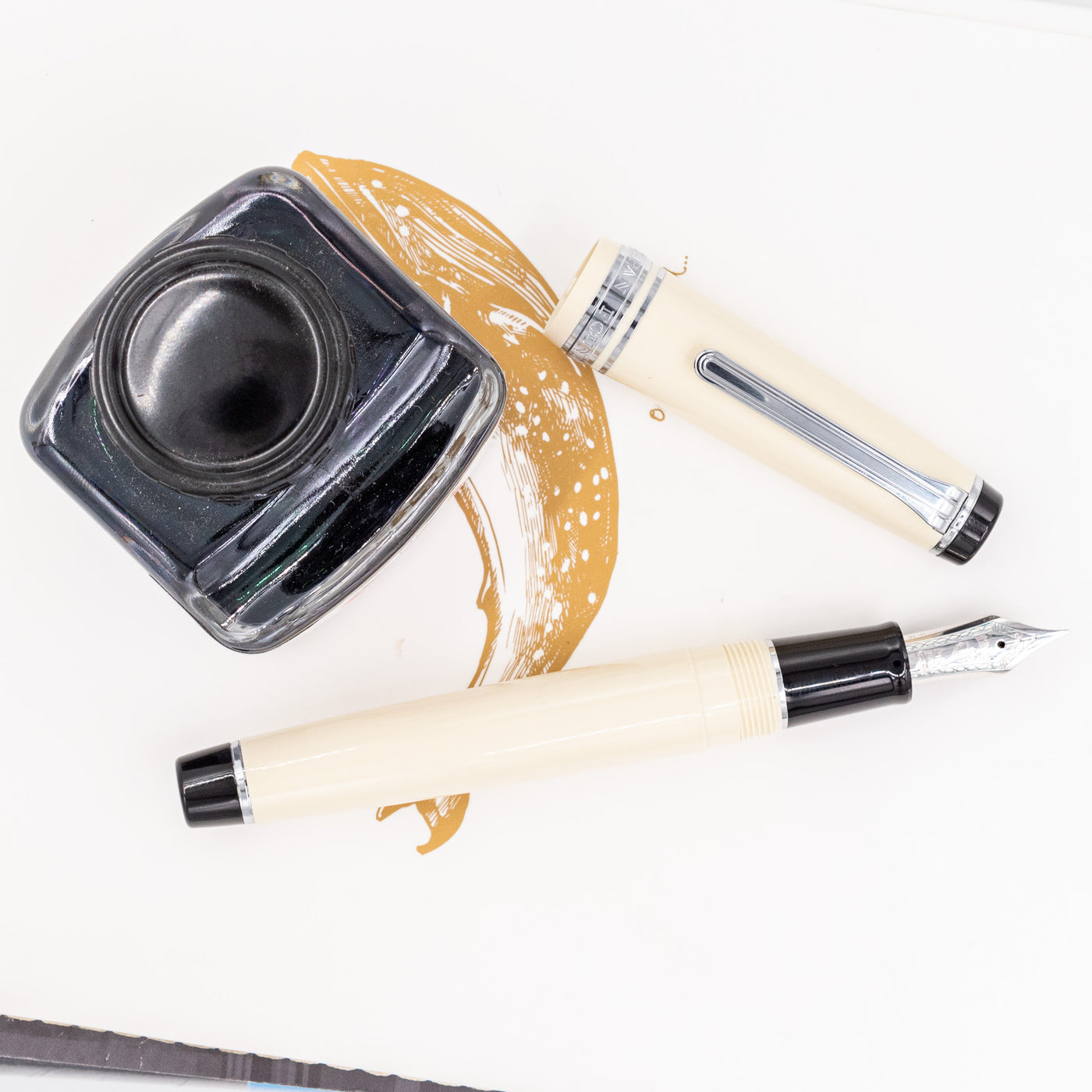 Sailor Professional Gear Ivory Fountain Pen Converter Filled