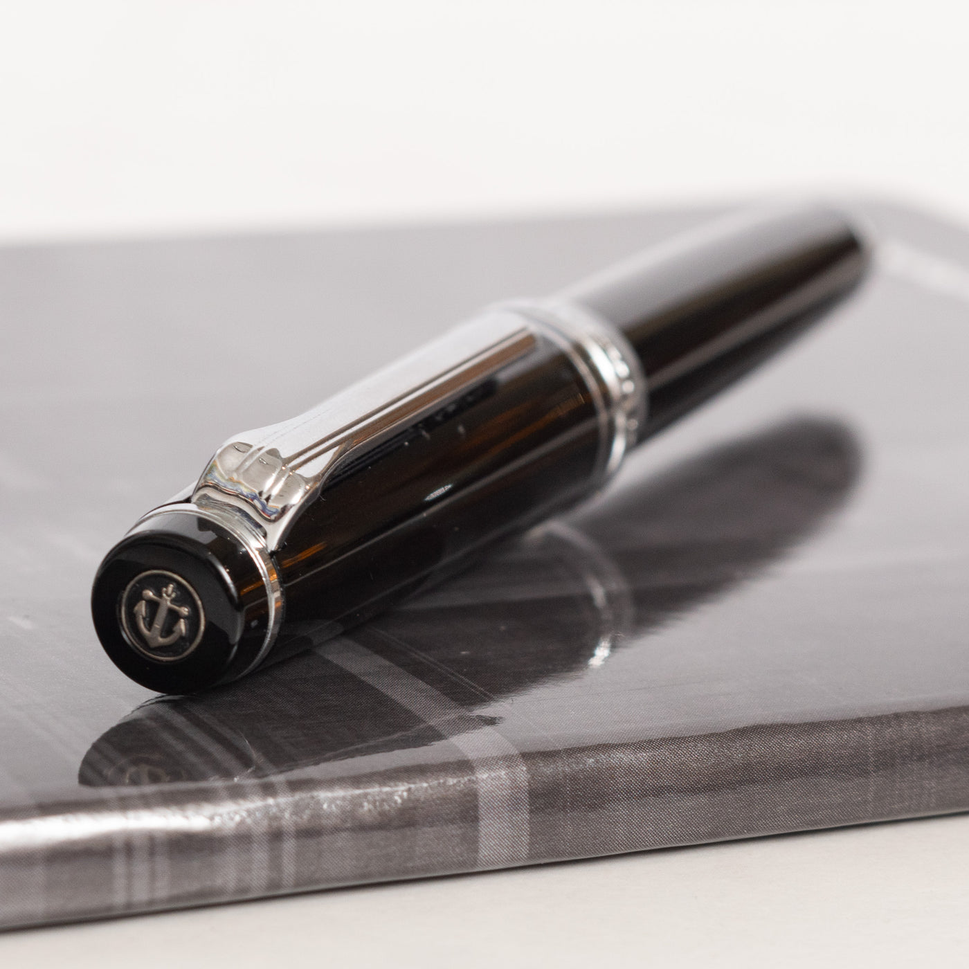 Sailor-Professional Gear Slim Black & Rhodium Fountain Pen - Preowned Logo