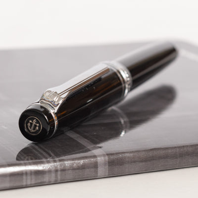 Sailor-Professional Gear Slim Black & Rhodium Fountain Pen - Preowned Logo