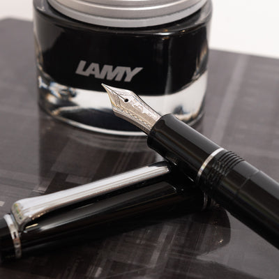 Sailor-Professional Gear Slim Black & Rhodium Fountain Pen - Preowned Nib