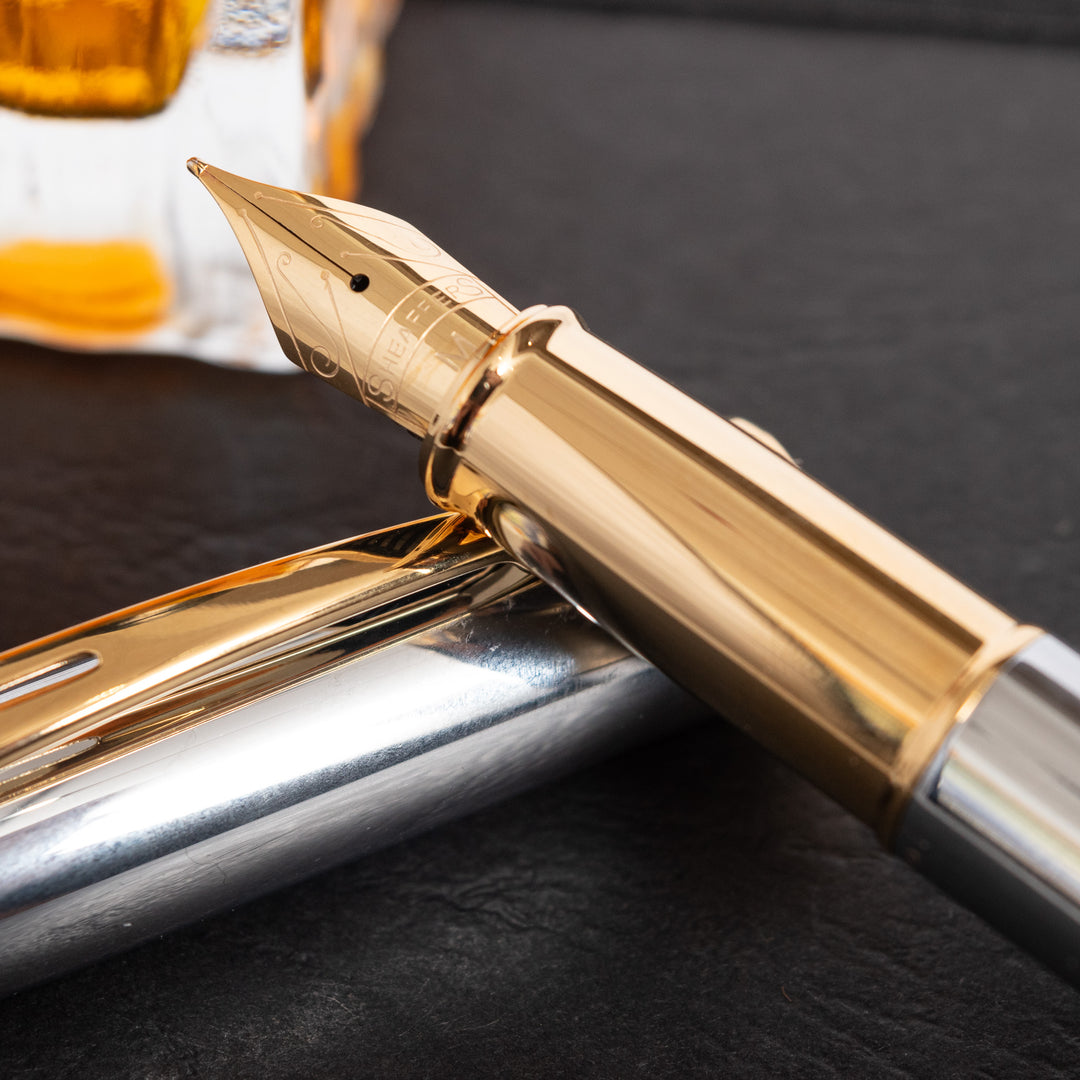 Sheaffer-100-Chrome-Gold-Trim-