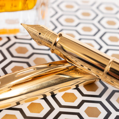 Sheaffer 100 Fountain Pen - PVD Gold with Gold Trim stainless steel nib