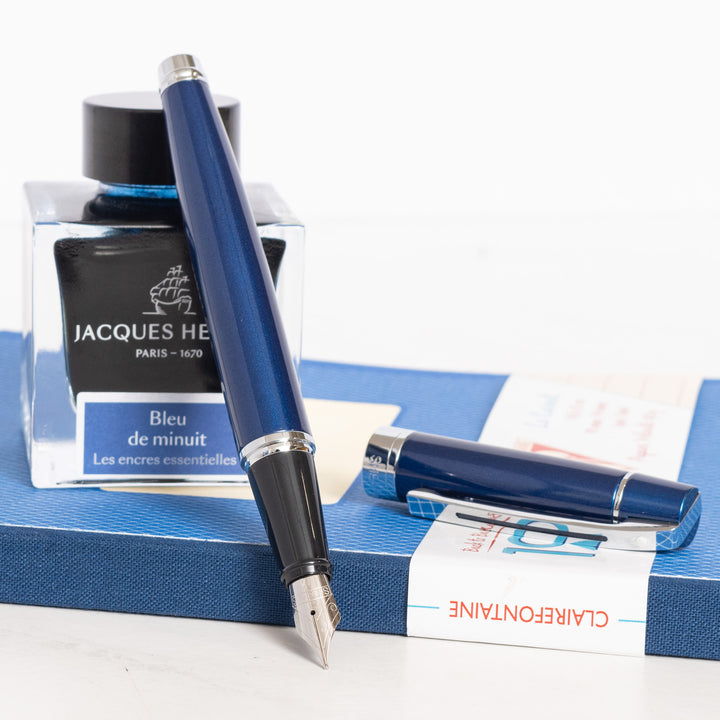 Sheaffer 300 Fountain Pen - Glossy Blue with Chrome Trim – Truphae