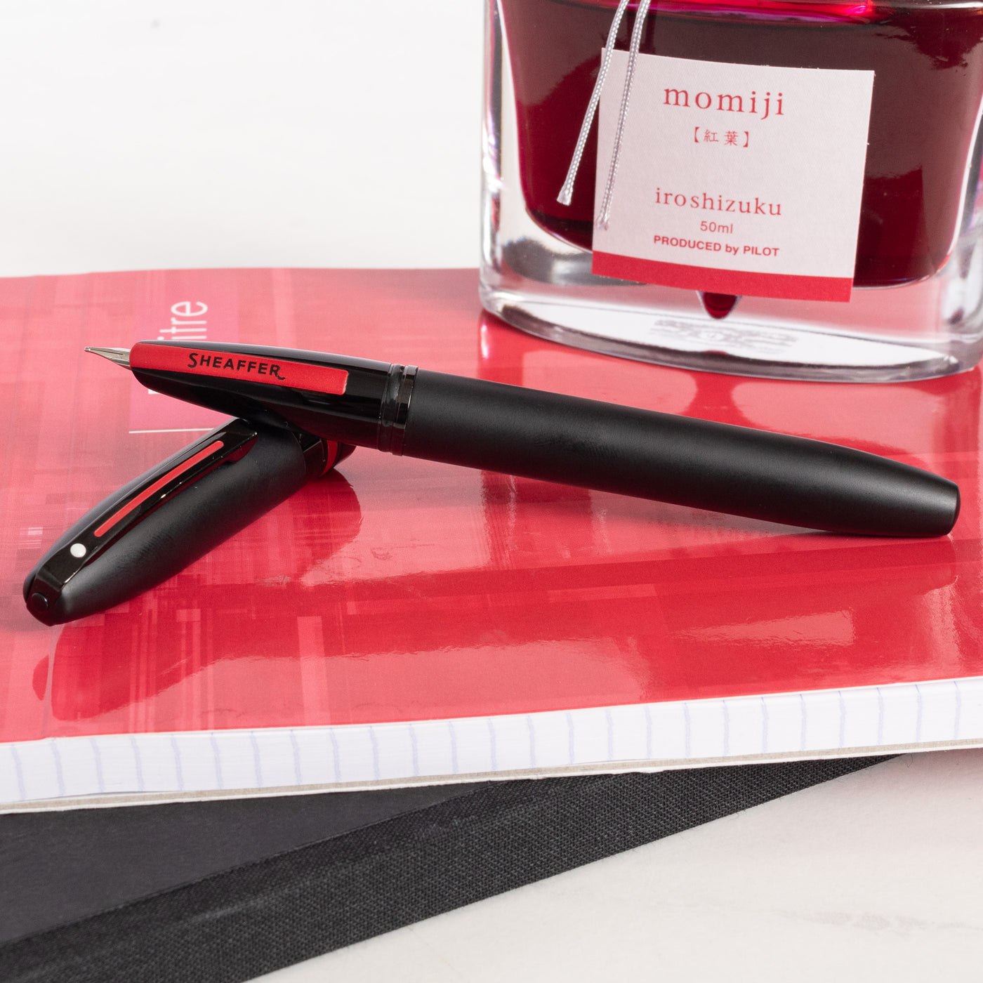 Sheaffer Icon Fountain Pen - Matte Black with Red PVD Trim special