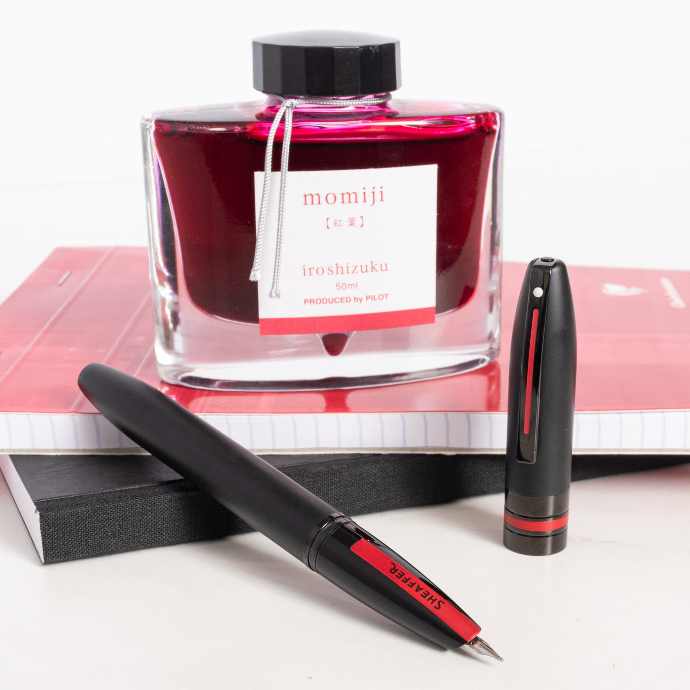 Sheaffer Icon Fountain Pen - Matte Black with Red PVD Trim
