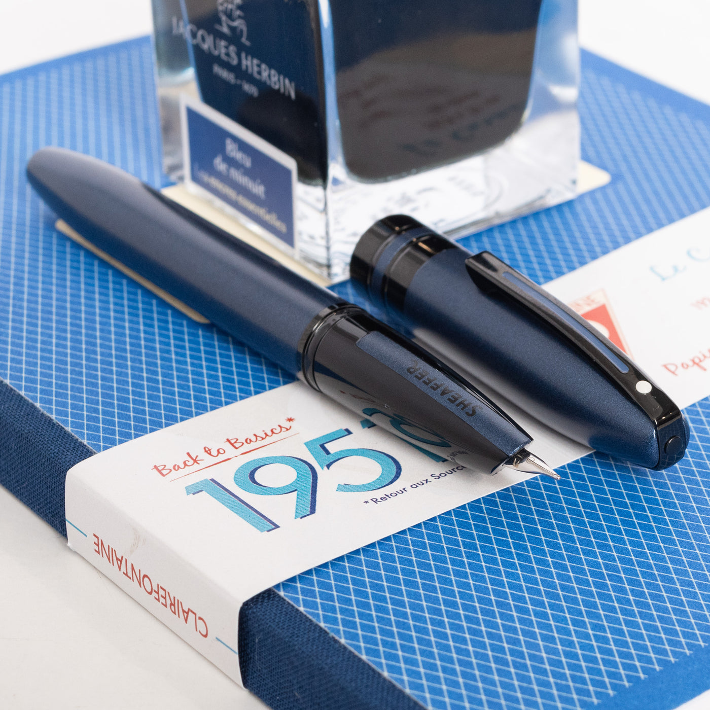 Sheaffer Icon Fountain Pen - Matte Blue with Black PVD Trim