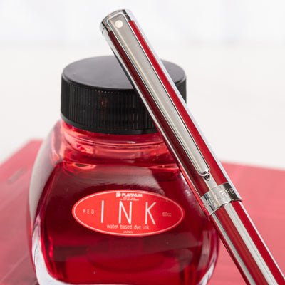 Elegant Sheaffer Intensity Red Stripe Ballpoint - Chrome Accents, Twist Mechanism