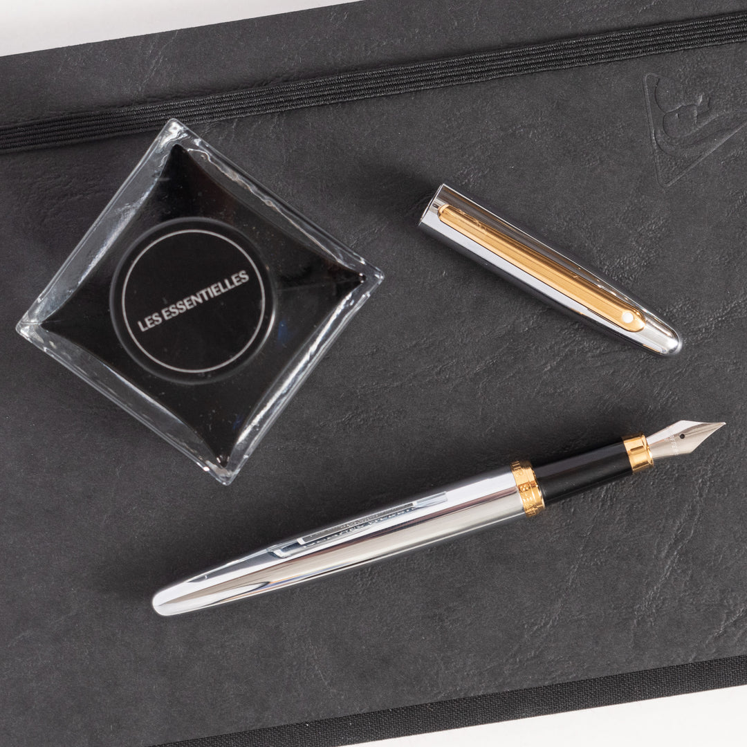 Sheaffer VFM Fountain Pen - Chrome with Gold Trim – Truphae