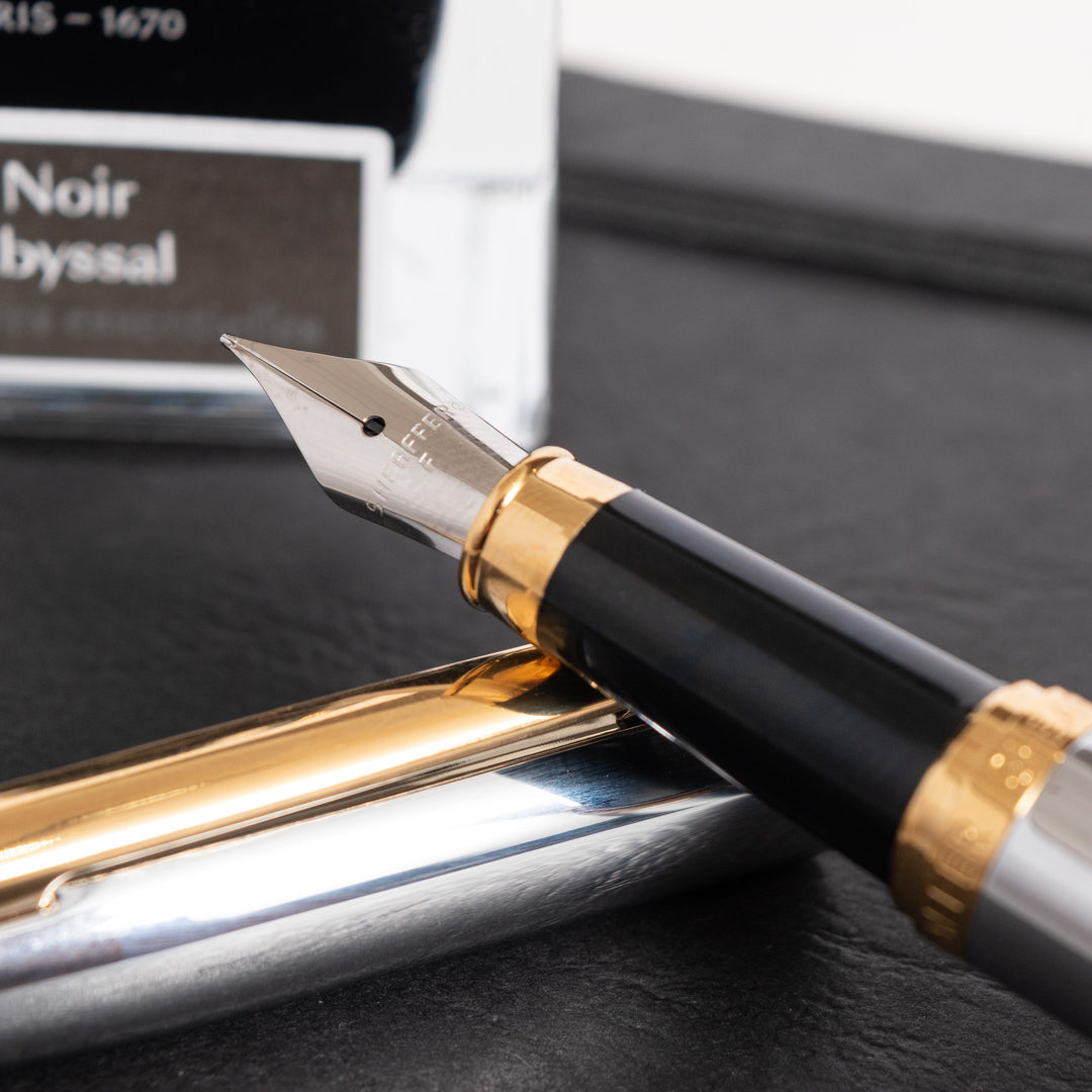 Sheaffer VFM Fountain Pen Chrome with Gold Trim – Truphae