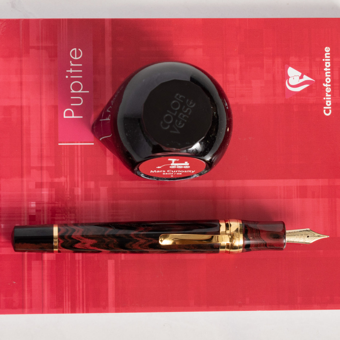 Stipula Leonardo da Vinci Strawberry Trail Ebonite Limited Edition Fountain Pen red