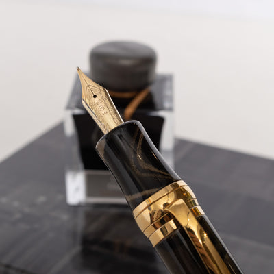 Stipula Leonardo da Vinci Tobacco Roll Ebonite Limited Edition Fountain Pen 14k gold nib