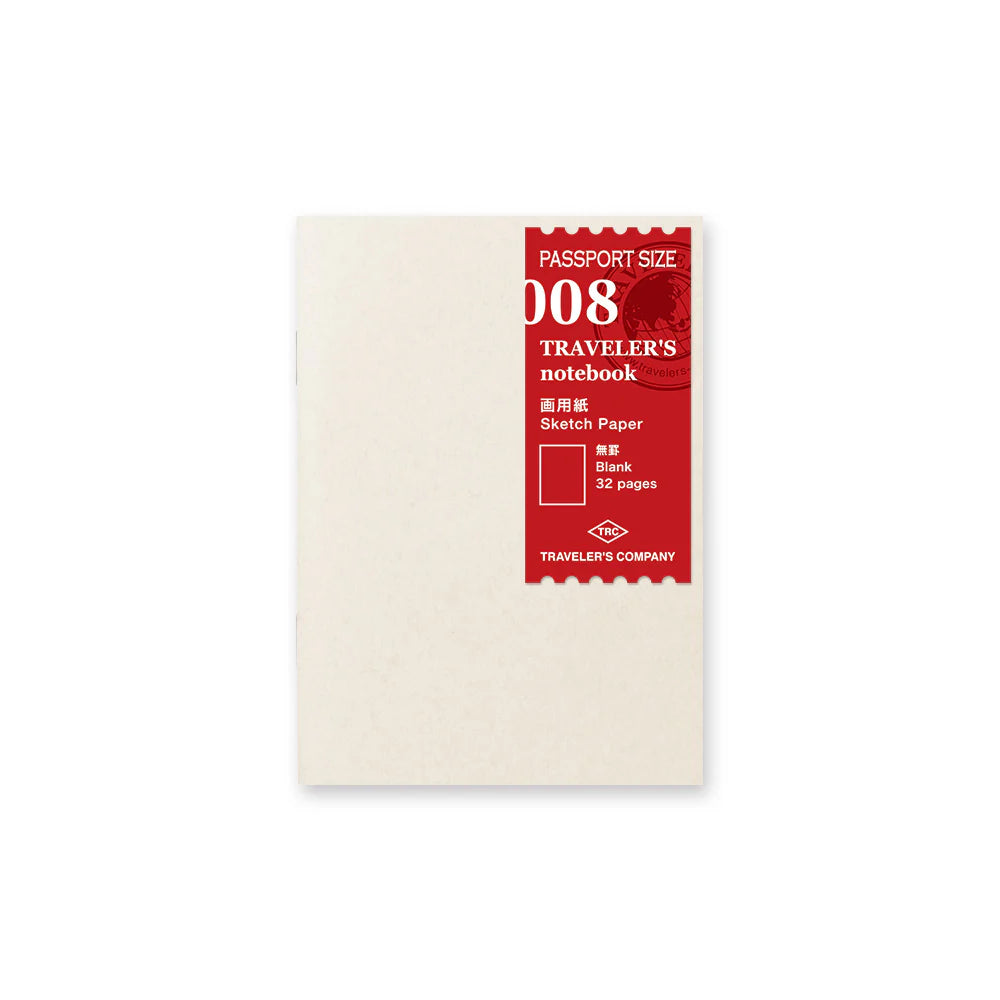 Traveler's Company Notebook Refill 008 Sketch Paper Passport Size