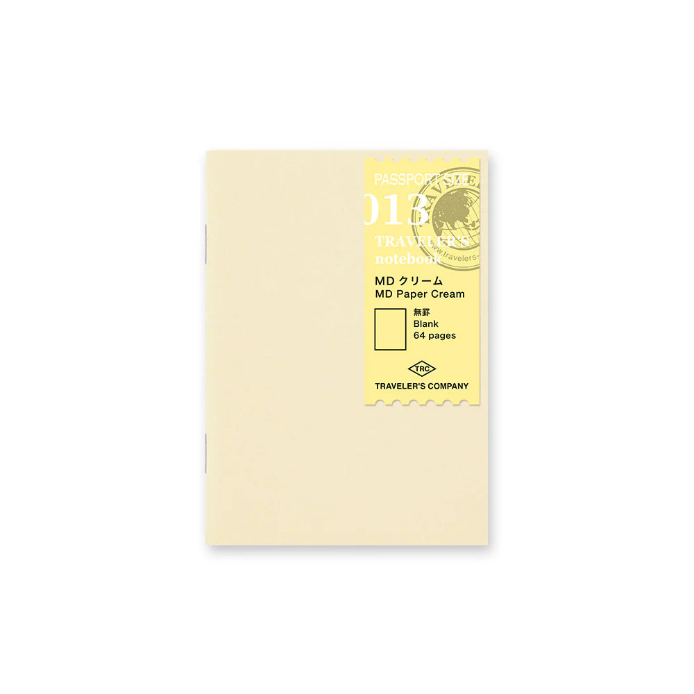 Traveler's Company Notebook Refill 013 Blank Cream Paper Passport Size 