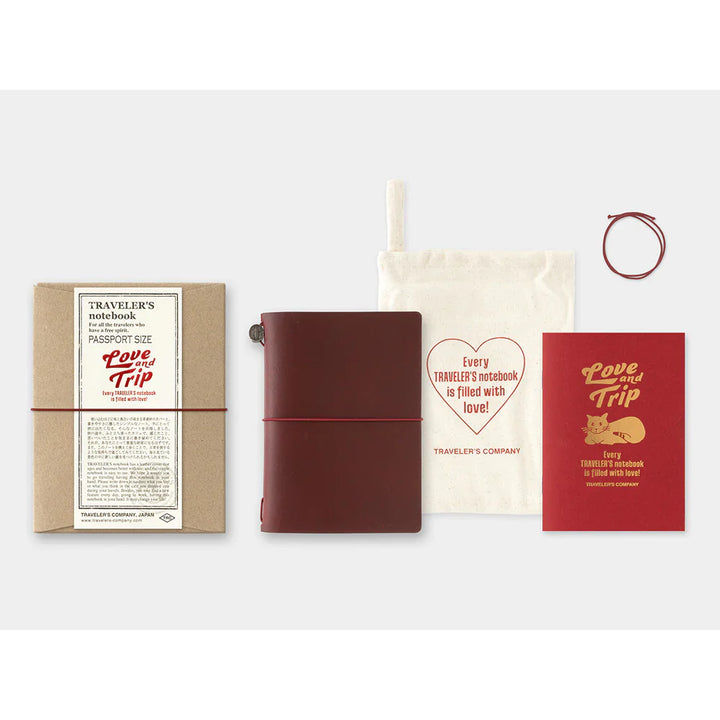Traveler's Company Notebook Love and Trip Red - Passport Size Traveler's Company Notebook Love and Trip Red - Passport Size