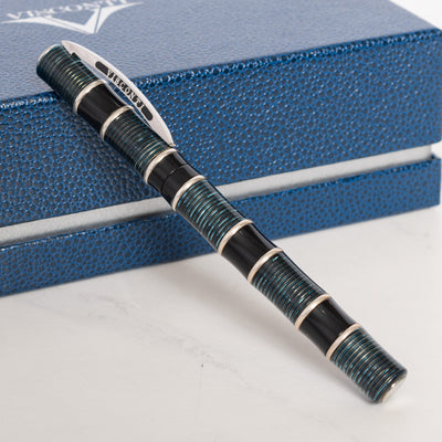 Visconti Asia Bamboo Blue Celluloid Fountain Pen Capped