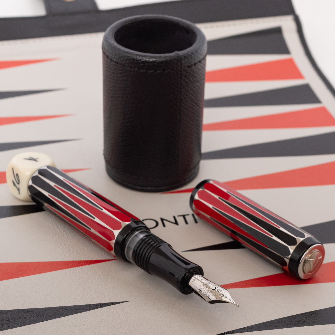 Visconti Backgammon Limited Edition Fountain Pen Black Red