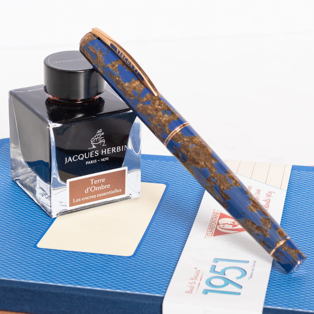 Visconti Caesar's Firenze Titanic Celluloid Rose Gold Fountain Pen