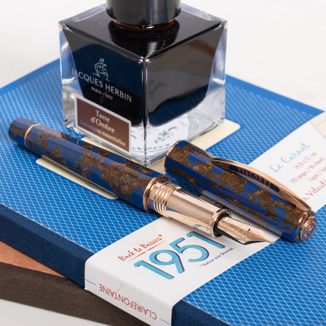 Visconti Caesar's Firenze Titanic Celluloid Rose Gold Fountain Pen