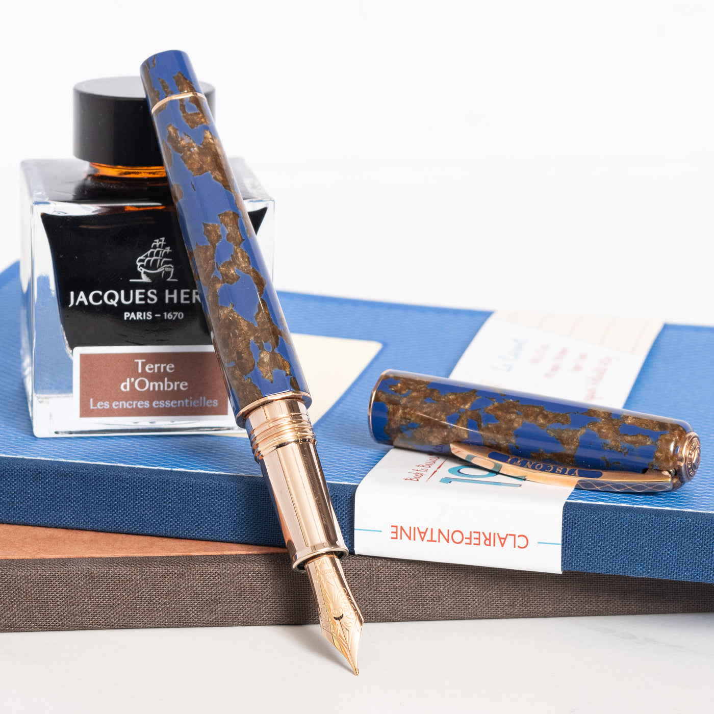 Visconti Caesar's Firenze Titanic Celluloid Rose Gold Fountain Pen titanic celluloid