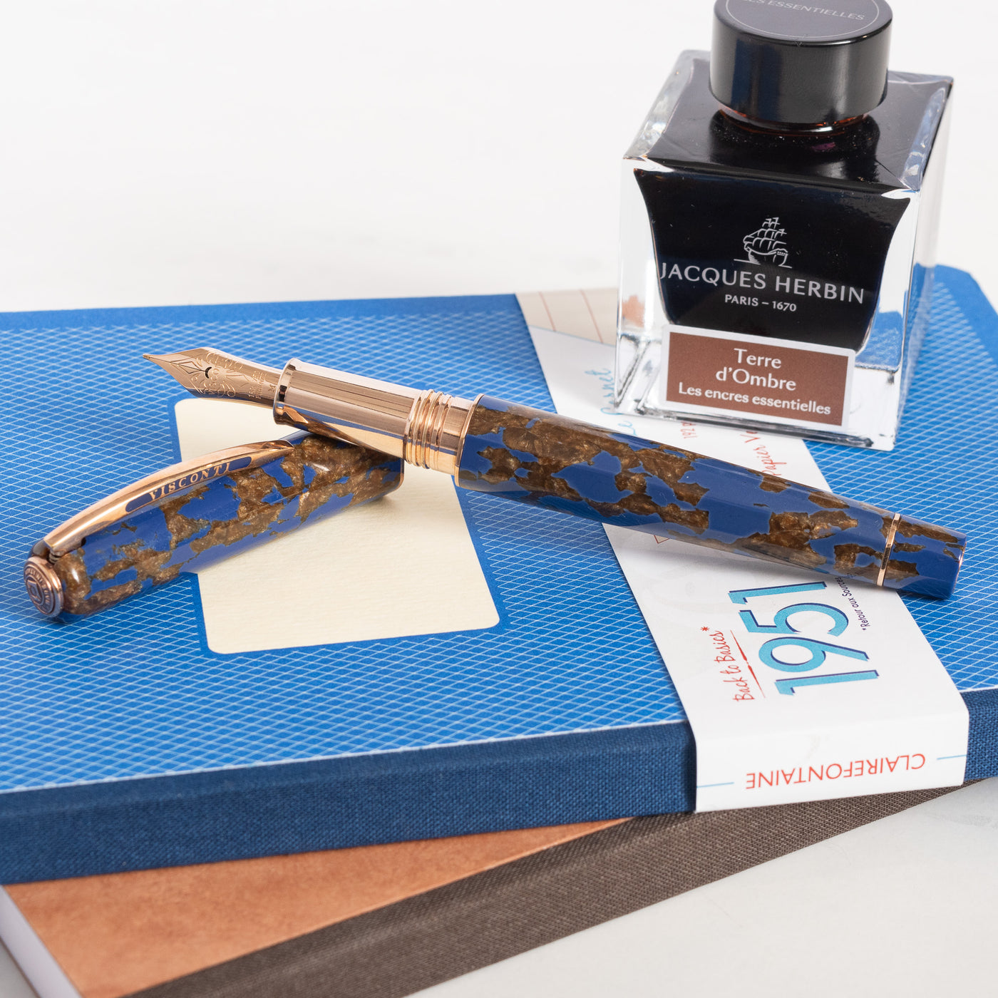 Visconti Caesar's Firenze Titanic Celluloid Rose Gold Fountain Pen