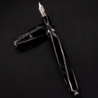 Visconti Divina Black Fountain Pen sterling silver